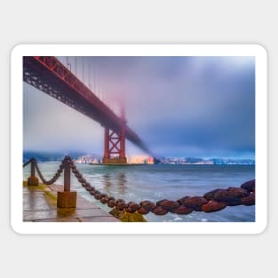 Foggy Day at the Golden Gate Bridge Sticker